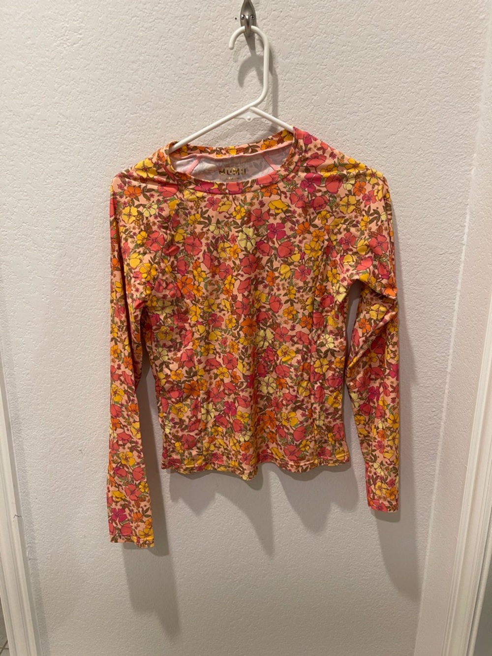 Show Me Your MuMu Pink & Yellow Floral Long Sleeve rash guard
